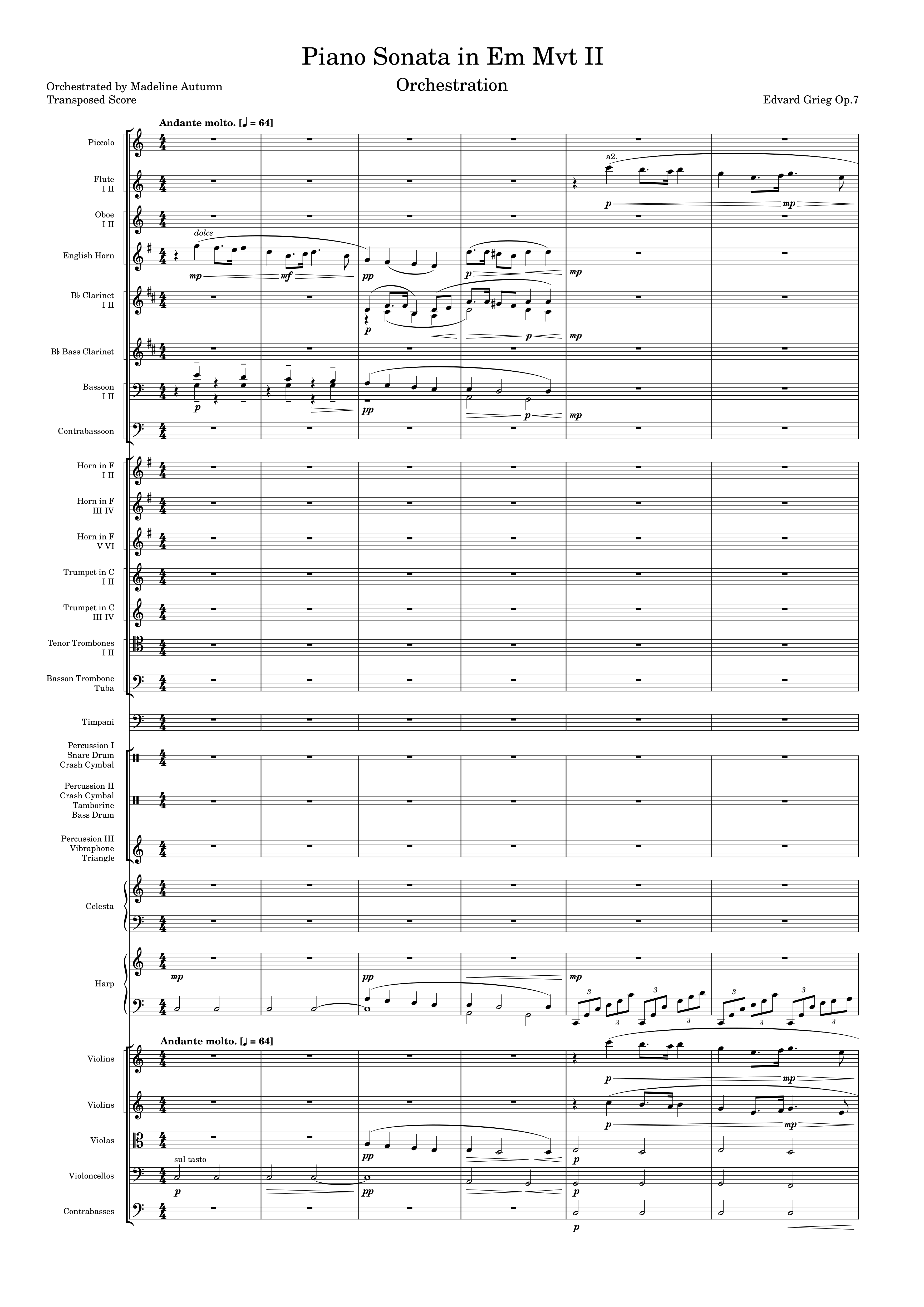 Grieg Piano Sonata Orchestration, Page 1